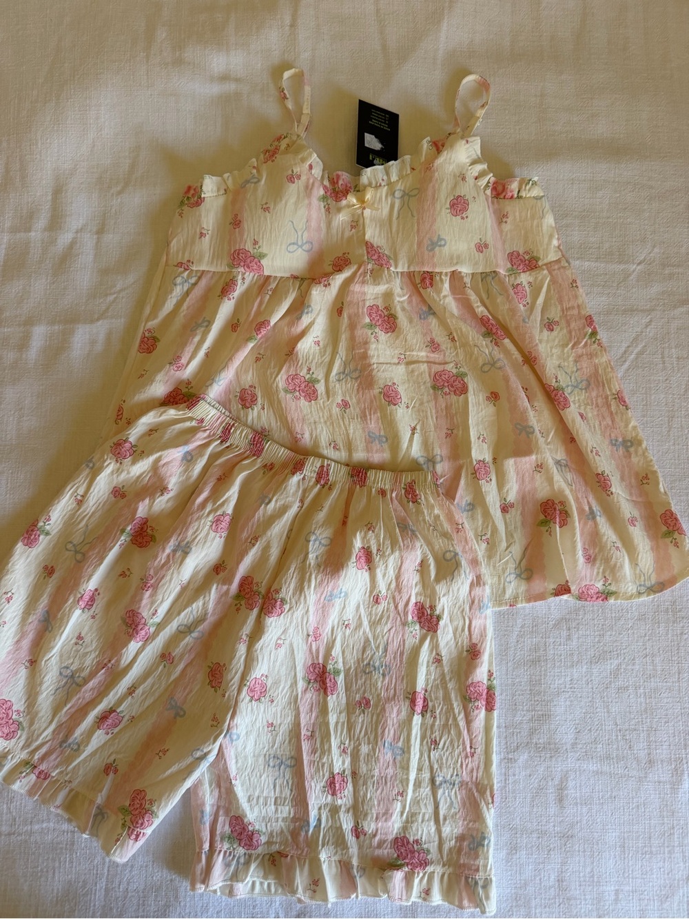 NWT MR.1 Cottagecore Floral Cream and Pink Pajama Set